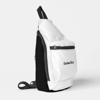 Einfache Vorlage für weißen und schwarzen Text Crossbody Bag