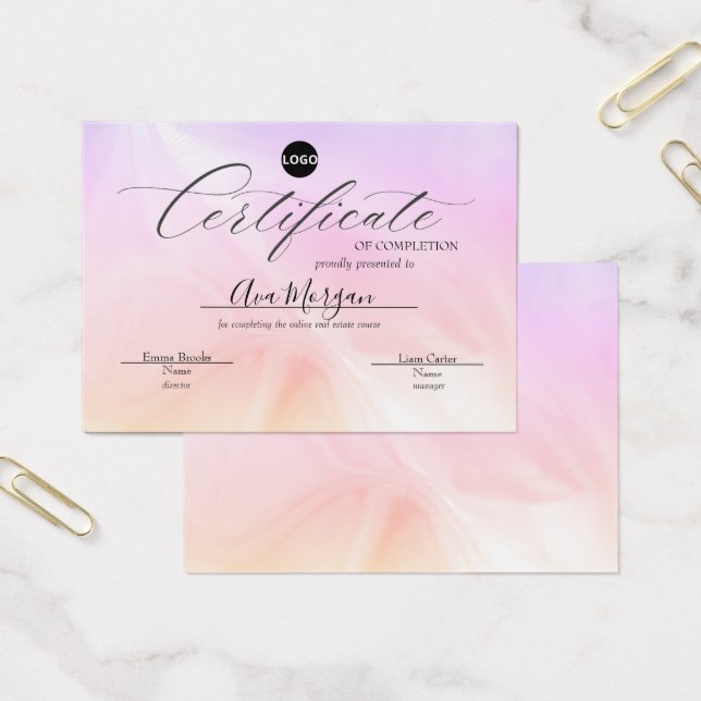 Einfache Vorlage für Zertifikate - Holografischer  (Büro)