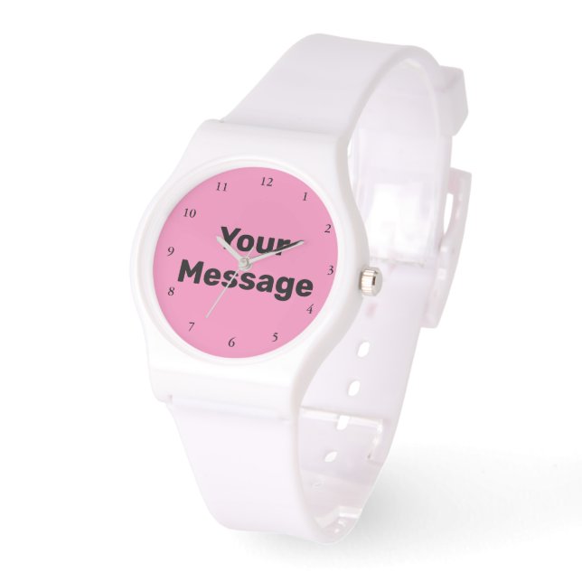 Einfache Vorlagenüberwachung in Rosa und Weiß Armbanduhr (Winkel)