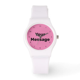 Einfache Vorlagenüberwachung in Rosa und Weiß Armbanduhr