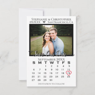 Einfache Vorlesung & stilvolle Hochzeit & Foto Save The Date