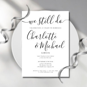 Einfache Vow Renewal Anniversary-Feier immer noch Einladung