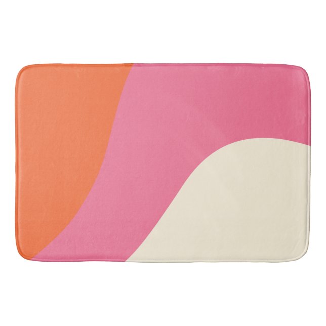 Einfache Waagen - Rosa, Orange und Creme Badematte (Vorderseite)