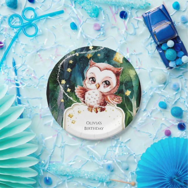 Einfache Waldhühner Geburtstag Pappteller (Party)