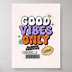 Einfache Wandkunst Poster nur gute vibes trend