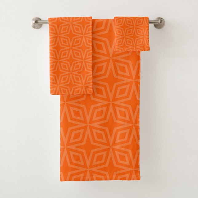 einfache, warme Orange Badhandtuch Set (Insitu)