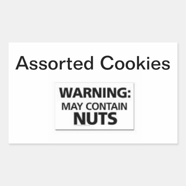 Einfache Warnsignale Cookies können Nuts enthalten Rechteckiger Aufkleber (Vorderseite)