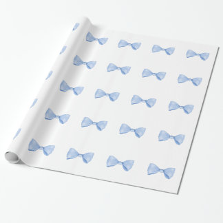 Einfache Wasserfarbe Baby Blue Bow Geschenkpapier