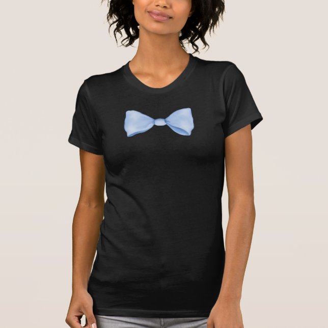 Einfache Wasserfarbe Baby Blue Bow T-Shirt (Vorderseite)