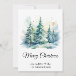 Einfache Wasserfarbe Christmast Tree Frohe Weihnac Feiertagskarte