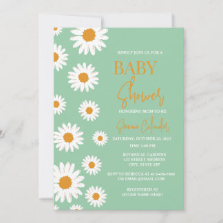 Einfache Wasserfarbe Daisy Kinderdusche Einladung
