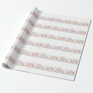 Einfache Wasserfarbe Florale Garten-Baby-Party Geschenkpapier
