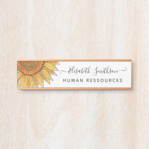 Einfache Wasserfarbe Sonnenblumen Beruflich Türschild