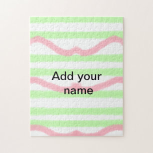 Einfache Wasserfarbe Streifen Monogramm Name Text