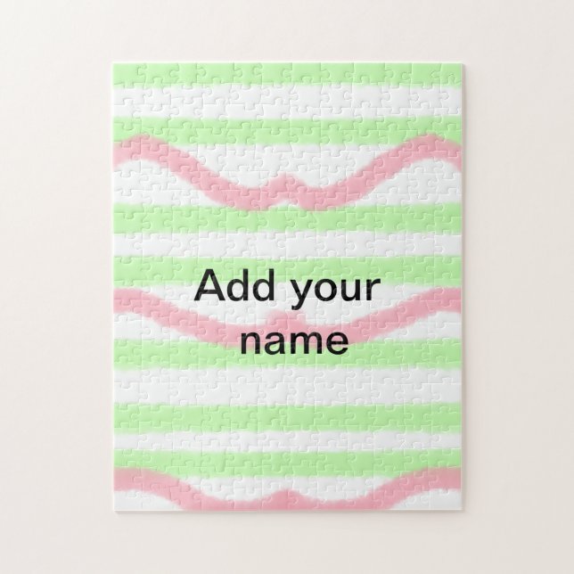 Einfache Wasserfarbe Streifen Monogramm Name Text (Vertikal)