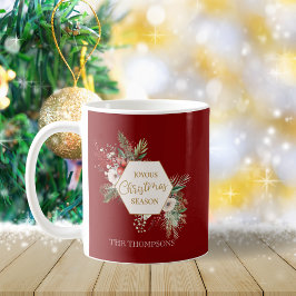 Einfache Wasserfarbe Winter Botanischer Roter Urla Kaffeetasse