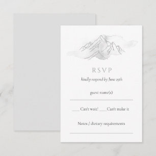 Einfache Wasserfarbengebirge Landschaftliche Natur RSVP Karte