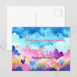 EINFACHE WASSERFARBHÄNDE IN HEAVEN FEIERTAGSPOSTKARTE