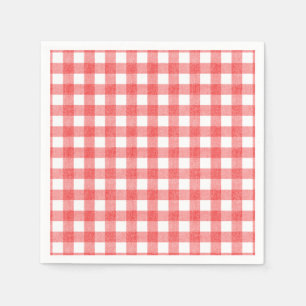 Einfache Wassermelonen-Gingham-Papierservietten Serviette
