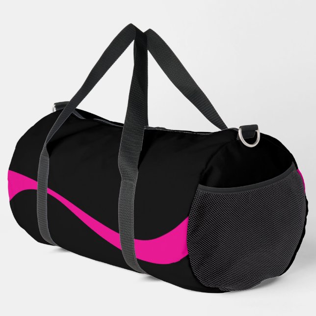 Einfache Waves 2 in Magenta und Schwarz Duffle Bag (Rechte Ecke)