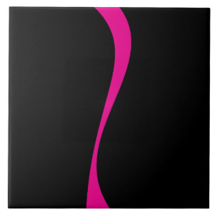 Einfache Waves 2 in Magenta und Schwarz Fliese