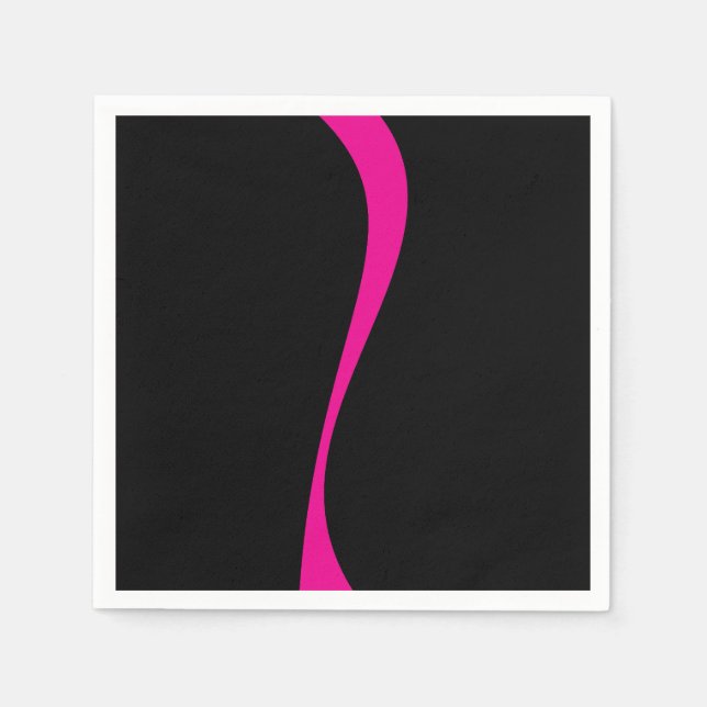 Einfache Waves 2 in Magenta und Schwarz Serviette (Vorderseite)