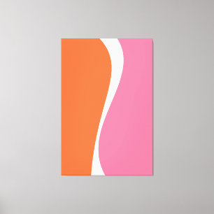 Einfache Waves 2 in Rosa, Orange und Creme Leinwanddruck