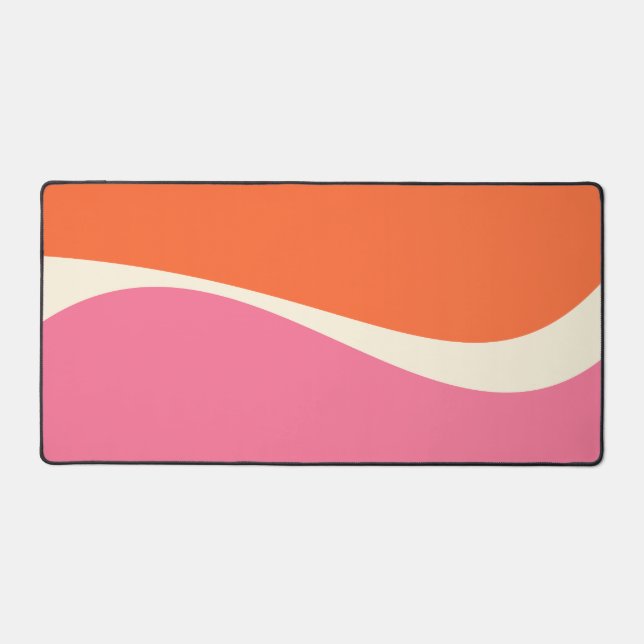 Einfache Waves 2 in Rosa, Orange und Creme Schreibtischunterlage (Vorderseite)