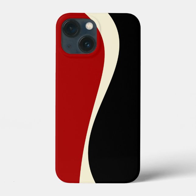 Einfache Waves 2 in Rot und Creme Case-Mate iPhone Hülle (Rückseite)