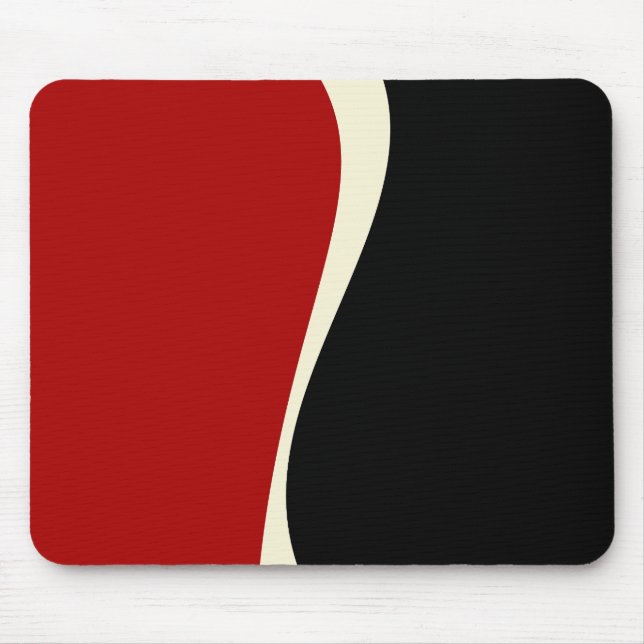 Einfache Waves 2 in Rot und Creme Mousepad (Vorne)