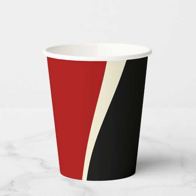 Einfache Waves 2 in Rot und Creme Pappbecher (Links)
