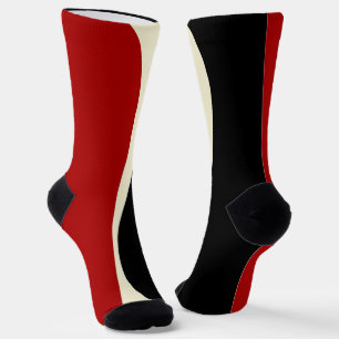 Einfache Waves 2 in Rot und Creme Socken