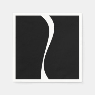 Einfache Waves 2 - Schwarz und Weiß Serviette