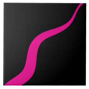 Einfache Waves 3 in Magenta und Schwarz Fliese
