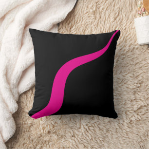 Einfache Waves 3 in Magenta und Schwarz Kissen