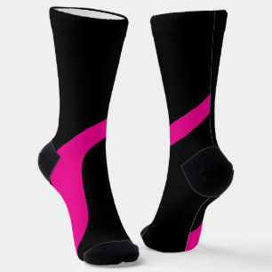 Einfache Waves 3 in Magenta und Schwarz Socken