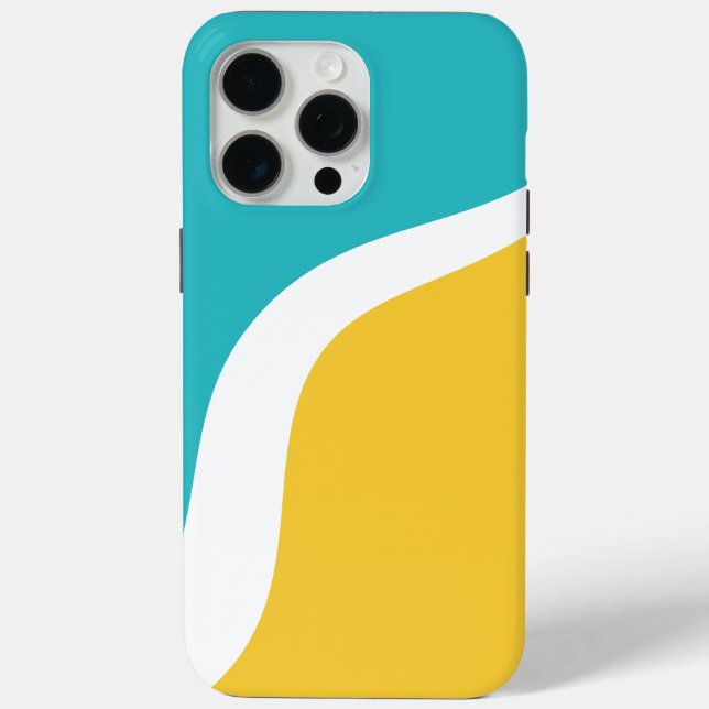 Einfache Waves 3 - Türkis und Gelb Case-Mate iPhone Hülle (Rückseite)
