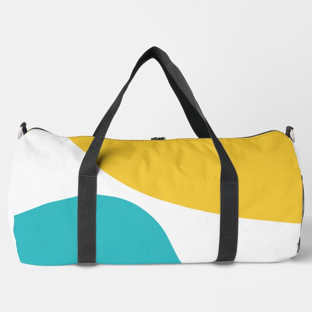 Einfache Waves 4 - Türkis und Gelb Duffle Bag (Vorderseite)