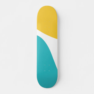 Einfache Waves 4 - Türkis und Gelb Skateboard