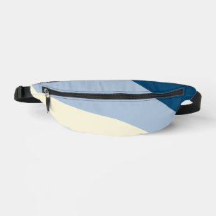 Einfache Waves - dunkelblau, hellblau und creme Bauchtasche