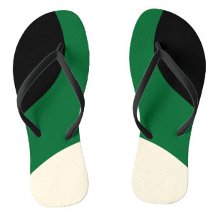 Einfache Waves - Grün, Creme und Schwarz Flip Flops
