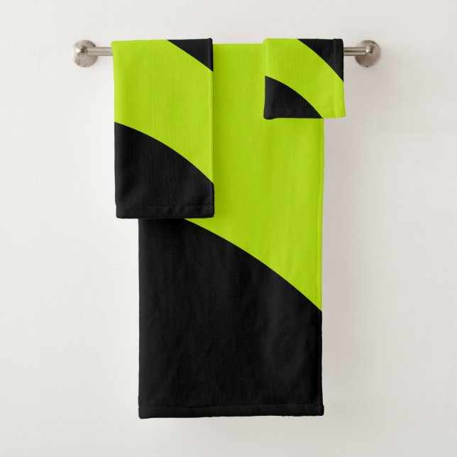 Einfache Waves in Lime Green Badhandtuch Set (Insitu)