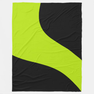 Einfache Waves in Lime Green Fleecedecke