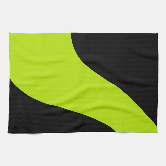 Einfache Waves in Lime Green Geschirrtuch (Horizontal)
