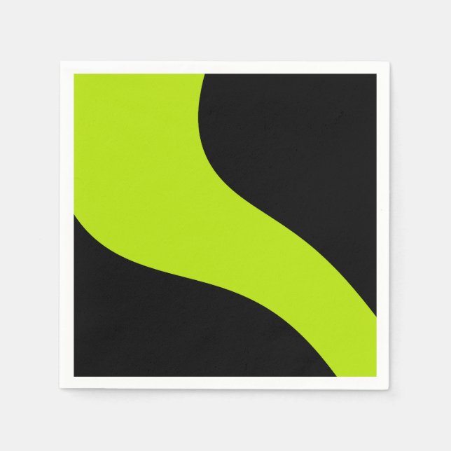 Einfache Waves in Lime Green Serviette (Vorderseite)