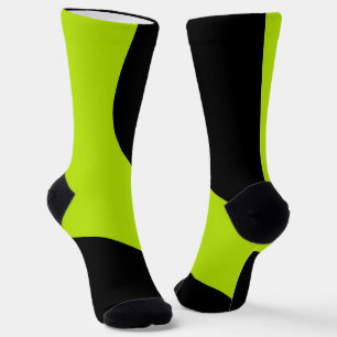 Einfache Waves in Lime Green Socken