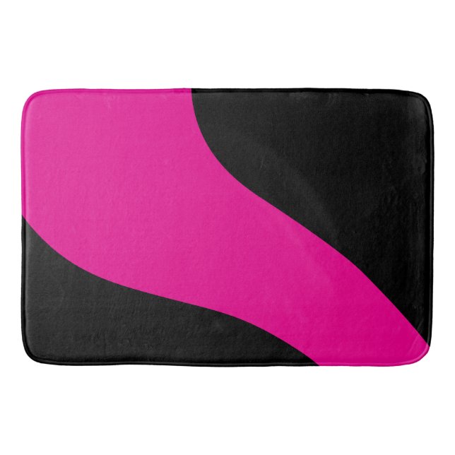 Einfache Waves in Magenta und Schwarz Badematte (Vorderseite)