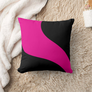 Einfache Waves in Magenta und Schwarz Kissen