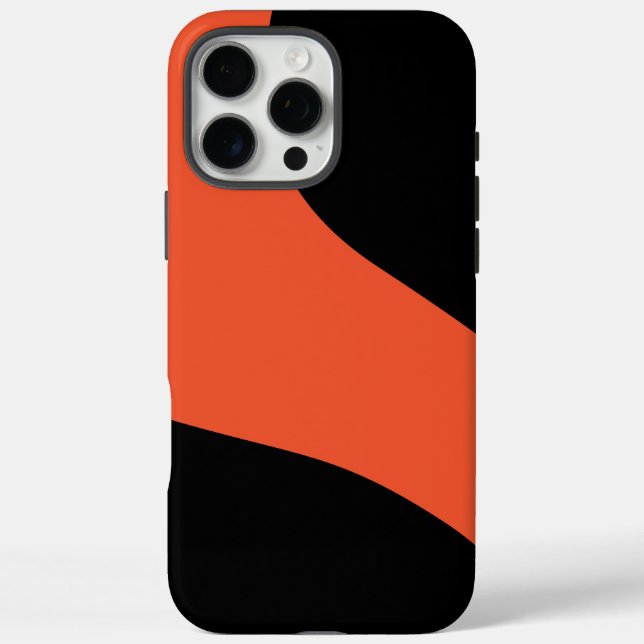 Einfache Waves in Schwarz und Orange iPhone 16 Pro Max Hülle (Rückseite)