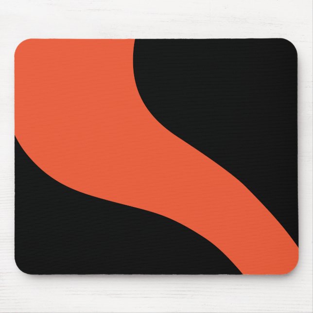 Einfache Waves in Schwarz und Orange Mousepad (Vorne)